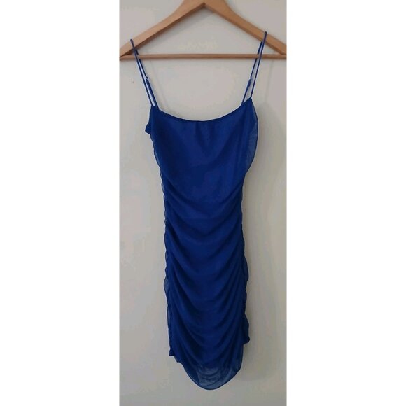 Lucy in the Sky Mesh Ruched Bodycon Mini Dress - Picture 4 of 9